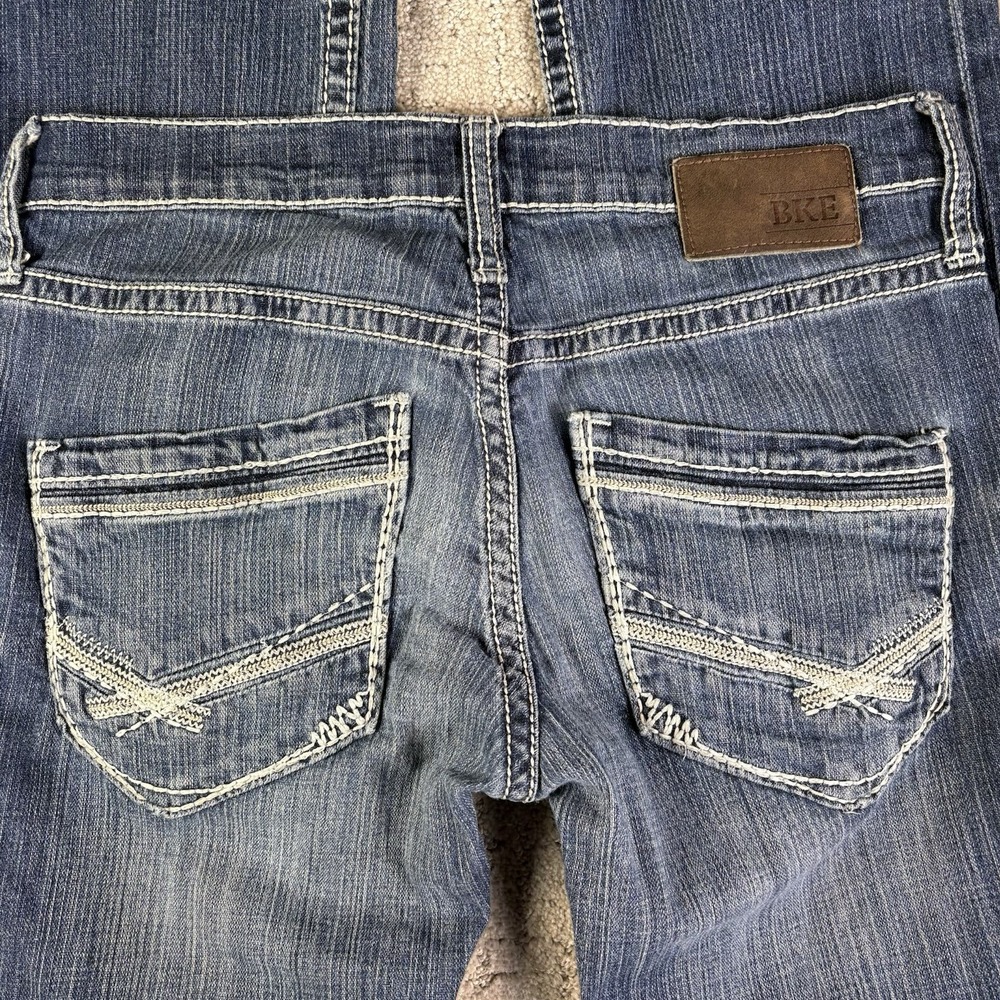 Buckle BKE Aiden Bootcut Jeans 29R Blue Whiskering Denim Medium Wash Cotton